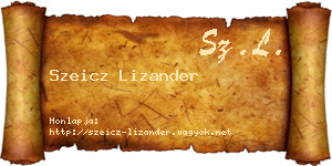 Szeicz Lizander névjegykártya